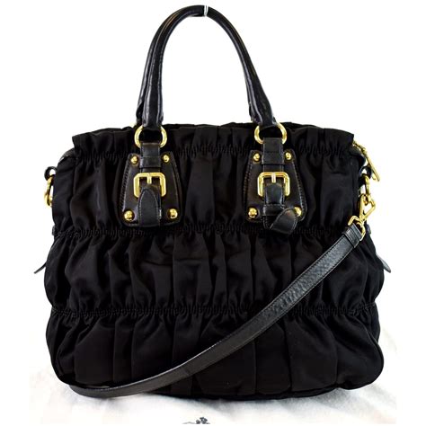 Black Nappa Leather Gaufre Tote Bag BN1336 